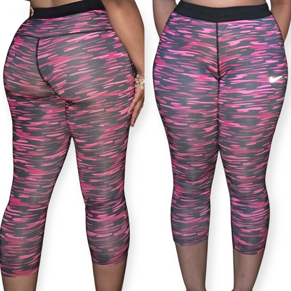 ☆Nike Dri Fit Pink and Black Camo Patterned Leggings☆ - Picture 2 of 2